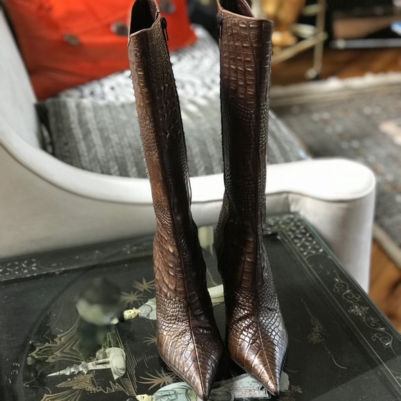 Riccardo Banri pointy leather boots Sz 6